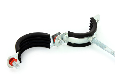 Хомут UNI-FITT 3/8 (15-19 мм) с резиновым уплотнителем, шпилькой и дюбелем