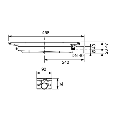 Сифон TECE TECEdrainprofile заниженный, DN40