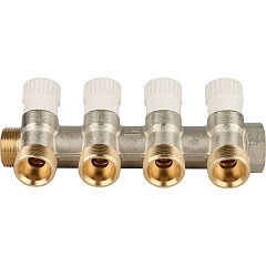 Коллектор Stout с регулировочными вентилями 3/4x3/4EK с 4 отводами, SMB 6851 343404