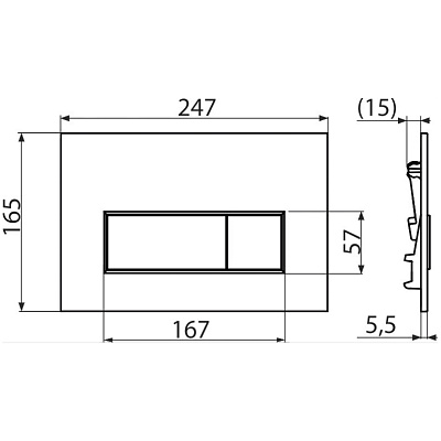 Кнопка смыва, пластик, хром Alcaplast M571