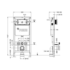 Инсталляция РЕХАУ NOVAFLOW для подвесных унитазов (19101011001)