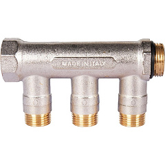 Коллектор Stout с шаровыми кранами 3/4x1/2 с 3 отводами, синий, SMB SMB 6211 341203