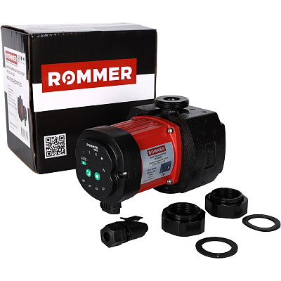 Циркуляционный насос Rommer с частотным регулированием PROFI ERTI 25/40-130 с гайками и теплоизоляцией