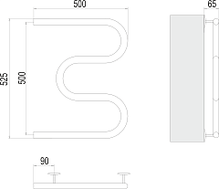 Электрический полотенцесушитель Terminus Электро 25 М-обр 500х500