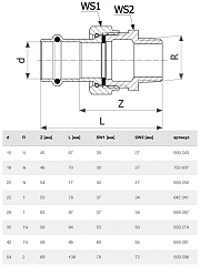 Соединение Viega Prestabo разъемное с наружной резьбой 54 мм х R 2, модель 1165
