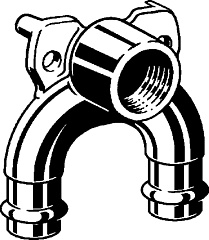 Двойная стеновая водорозетка медная Viega Sanpress с SC-Contur d=18 (арт. 692 797)