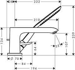 Смеситель на борт ванны Hansgrohe Metris 31190000