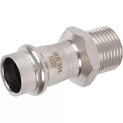 Переходник Rommer пресс 15х1/2, ВПр-НР, нержавеющая сталь