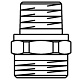 Переходник Oventrop редукционный R 1/2 X G 3/4 наружная резьба, бронза
