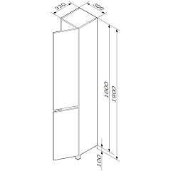 Шкаф-колонна AM.PM Gem S M91CSR0306GM, напольный, правый, 30 см, графит матовый