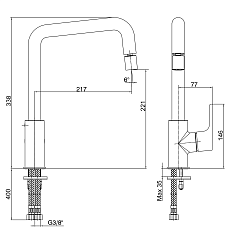 Смеситель для кухни E.C.A. Luna 102118044