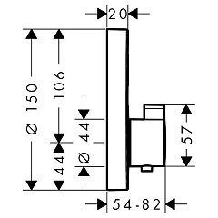 Встраиваемый смеситель Hansgrohe ShowerSelect S термостатический с запорным вентилем