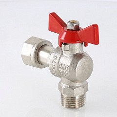Кран шаровой VALTEC угловой с накидной гайкой и наружной резьбой 1/2 х 1/2