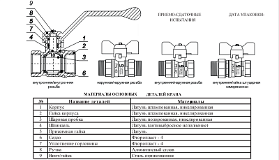 Кран шаровой LD 47.15.В-В.Б (white)