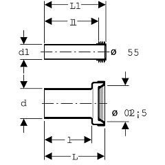 Присоединительный комплект Geberit с уплотн. кольцом для подвесного унитаза, длина 18,5 см d 90 мм