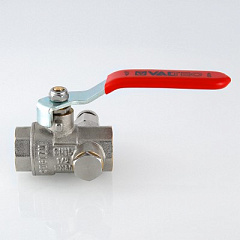 Кран шаровой VALTEC с дренажом и воздухоотводчиком 1/2 ВВ