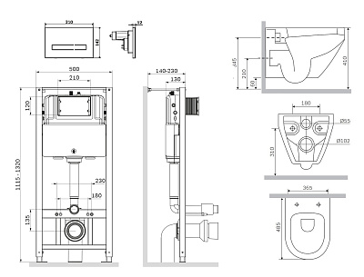 Комплект инсталляции AM.PM Spirit 2.0 IS450A38.701700
