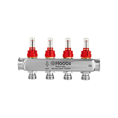 Коллектор HOOBS , с расходомерами, 1 х 3/4 -2 вых .