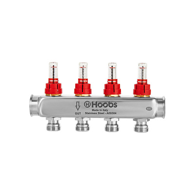 Коллектор HOOBS , с расходомерами, 1 х 3/4 -2 вых .