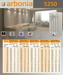 Стальной трубчатый радиатор отопления Arbonia 5250 / 1 секция