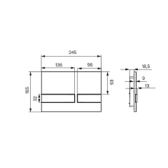Клавиша смыва IDDIS универсальная, белый, Unifix, 006