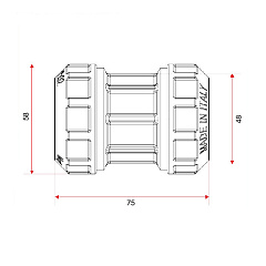 Муфта Itap компрессионная латунная для ПНД труб 40мм