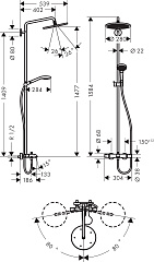 Душевая колонна Hansgrohe Croma Select 280 1jet Showerpipe 26792000
