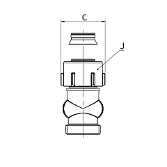 Узел нижнего подключения Flamco D2/50 прямой, G 3/4 НР x G 3/4 НР
