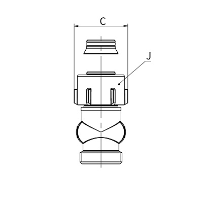Узел нижнего подключения Flamco D2/50 прямой, G 3/4 НР x G 3/4 НР