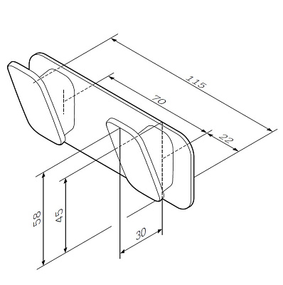 Крючок для полотенец AM.PM Inspire 2.0 двойной A50A35600
