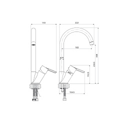 Смеситель для кухни IDDIS Kitchen Line, хром, на мойку, K11SB0Ji05