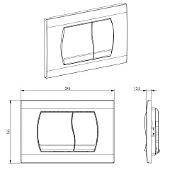 Панель смыва Акватек Белая (клавиши прямоугольные) (021A)