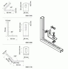 Уголок соединительный Walraven BIS Rail 90гр. WM0-35 (76х53 мм), без монтажных гаек