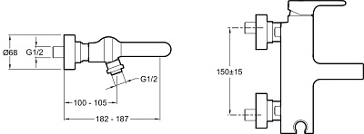 Смеситель для ванны Jacob Delafon SINGULIER E10867