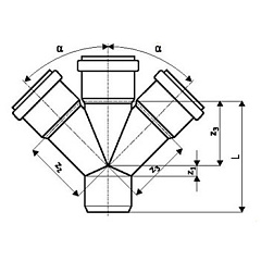 Крестовина для внутренней канализации Ostendorf HTDA 90/90*87 гр.
