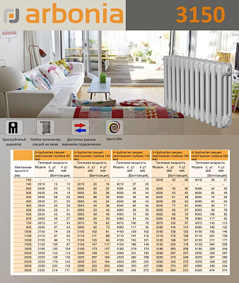 Стальной трубчатый радиатор отопления Arbonia 3150 / 1 секция