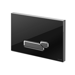 Кнопка смыва Cersanit ACTIS, стекло, черный глянцевый, универсальная