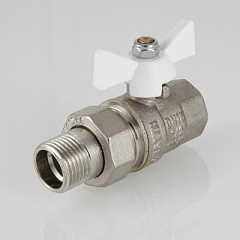 Кран шаровой VALTEC Base с полусгоном 1/2 ВН, белый, прямой