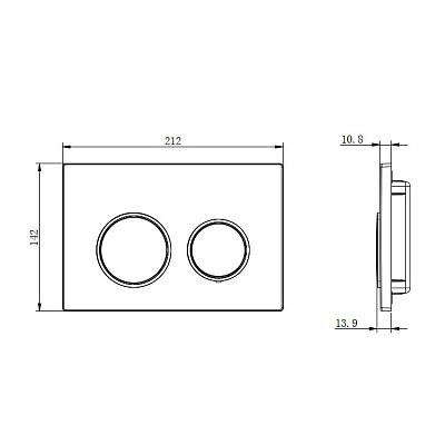 Панель смыва Акватек Small Хром глянец (клавиши круглые) для INS-0000018 с верхней кнопкой смыва