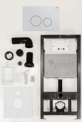 Комплект инсталляции РЕХАУ NOVAFLOW с панелью смыва NOVA ORB 001 круглые клавиши, пластик, белый, глянцевый (19101051001)