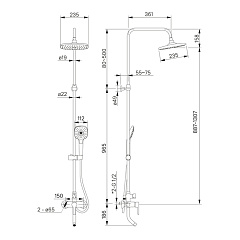 Душевая система IDDIS со смесителем и верхним душем, Sena