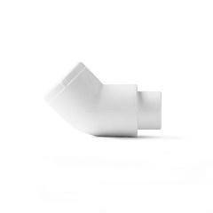 Угольник из полипропилена PRO AQUA PP-R 45 градусов переходной Н-В белый (20), арт.PA13808