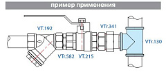 Тройник VALTEC 2 внутренняя, никелированная латунь