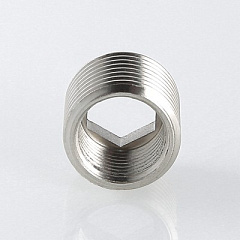 Футорка VALTEC под шестигранник 1/2х3/8 дюйма внутренняя-наружная резьба, никелированная латунь