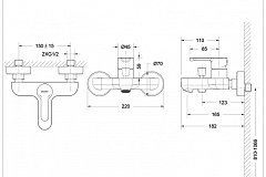 Смеситель для ванны Bravat Stream F63783C-01A