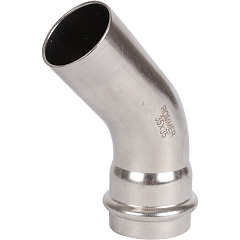 Угольник Rommer пресс 35 однораструбный, 45 градусов ВПр-НПр, нержавеющая сталь