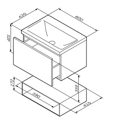 База под раковину AM.PM Gem M90FHX06021WG подвесная, 60 см, белый