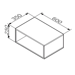 Ниша AM.PM Func для хранения 25 см, 60 см, цвет белый глянец