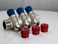 Коллектор VALTEC с регул. вентилями, 3/4х3 вых. 1/2 нар.