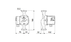 Циркуляционный насос Grundfos UPS 32-70